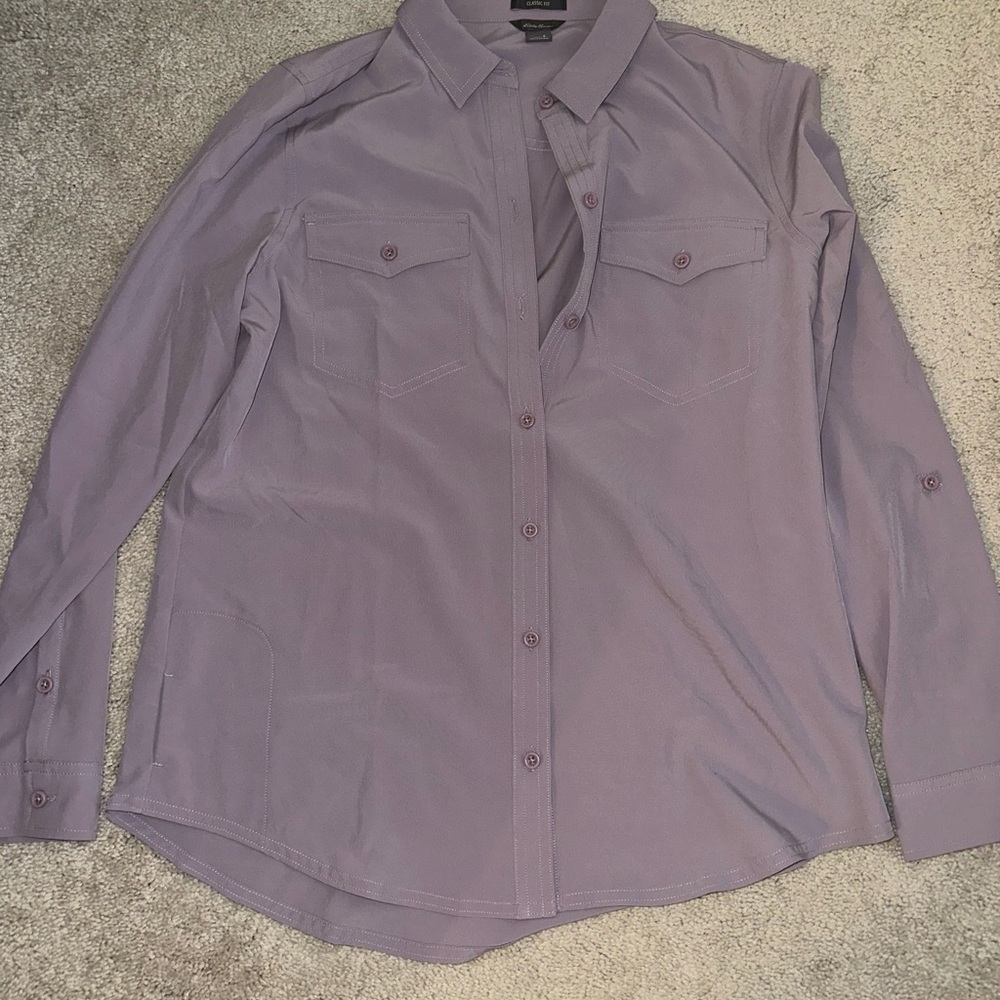 Eddie Bauer Lavender Button-Up Shirt